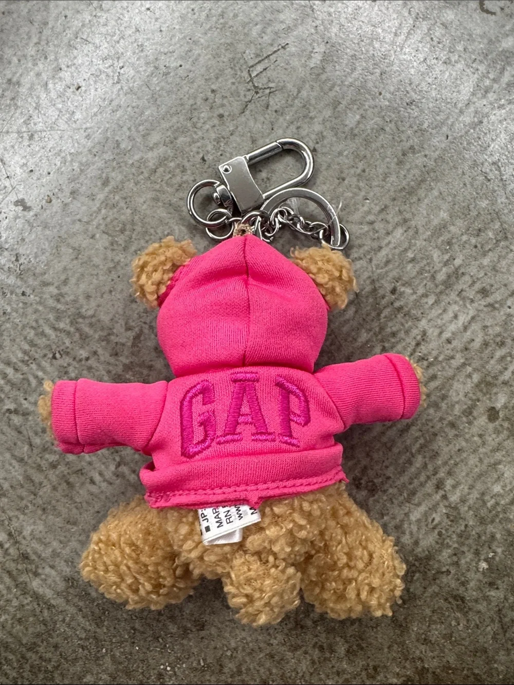 GAP Pink Hoodie Teddy Bear Keychain